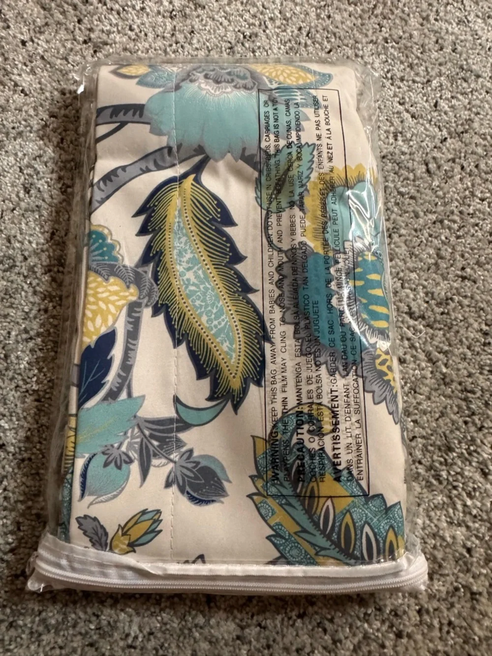 DriftAway Layla Teal/Gray Rod Pocket Café Curtain 52x18
